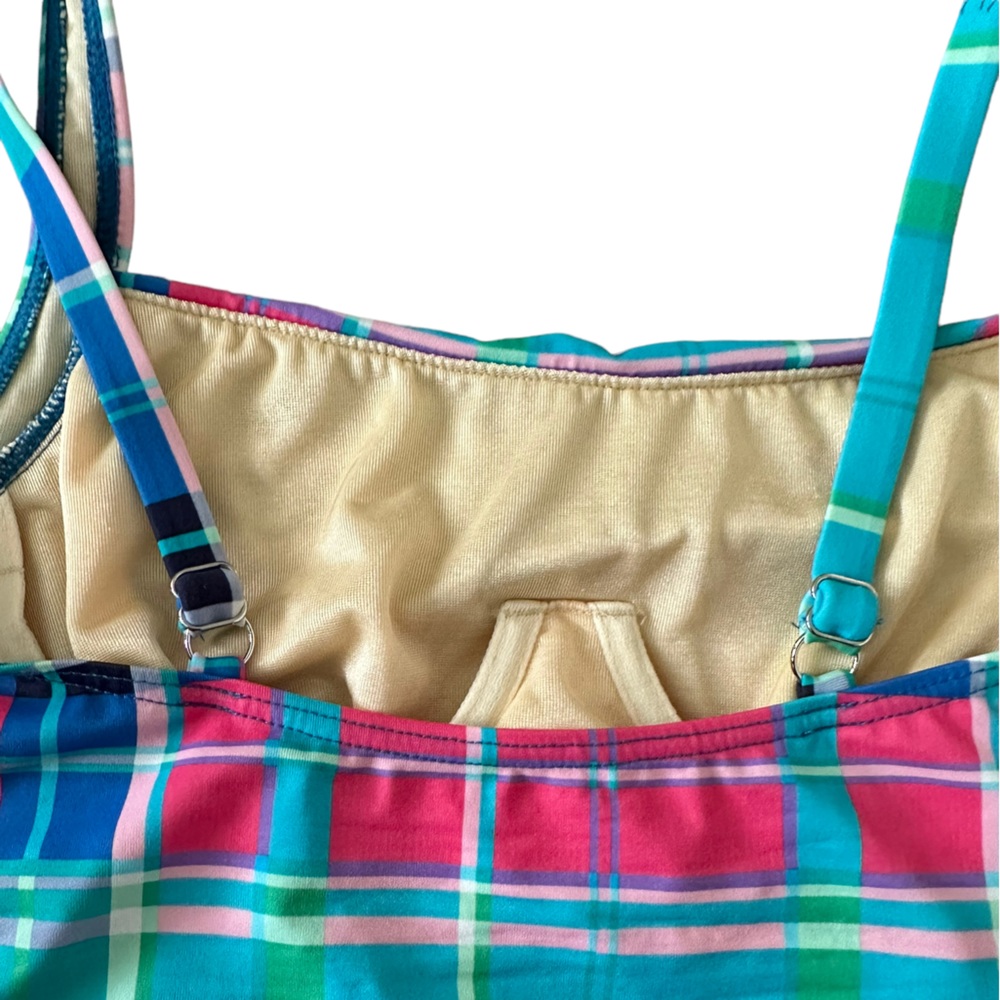 Talbots Plaid One Piece Swimsuit - Size 6 - Picture 5 of 9